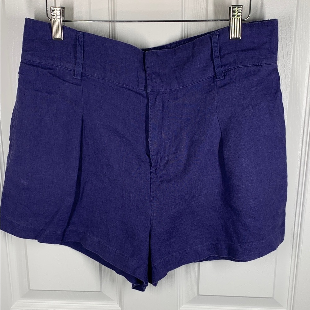 Joie purple/blue linen shorts size large